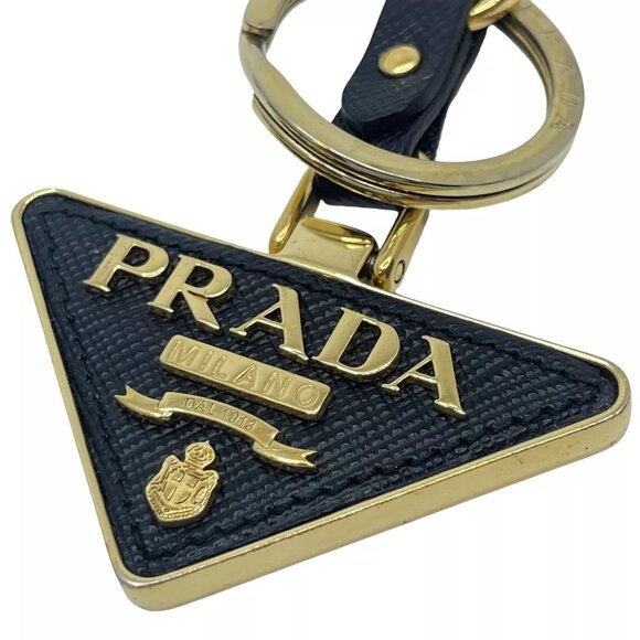 PRADA Triangle Key Holder Black Metallic - Picture 3 of 7